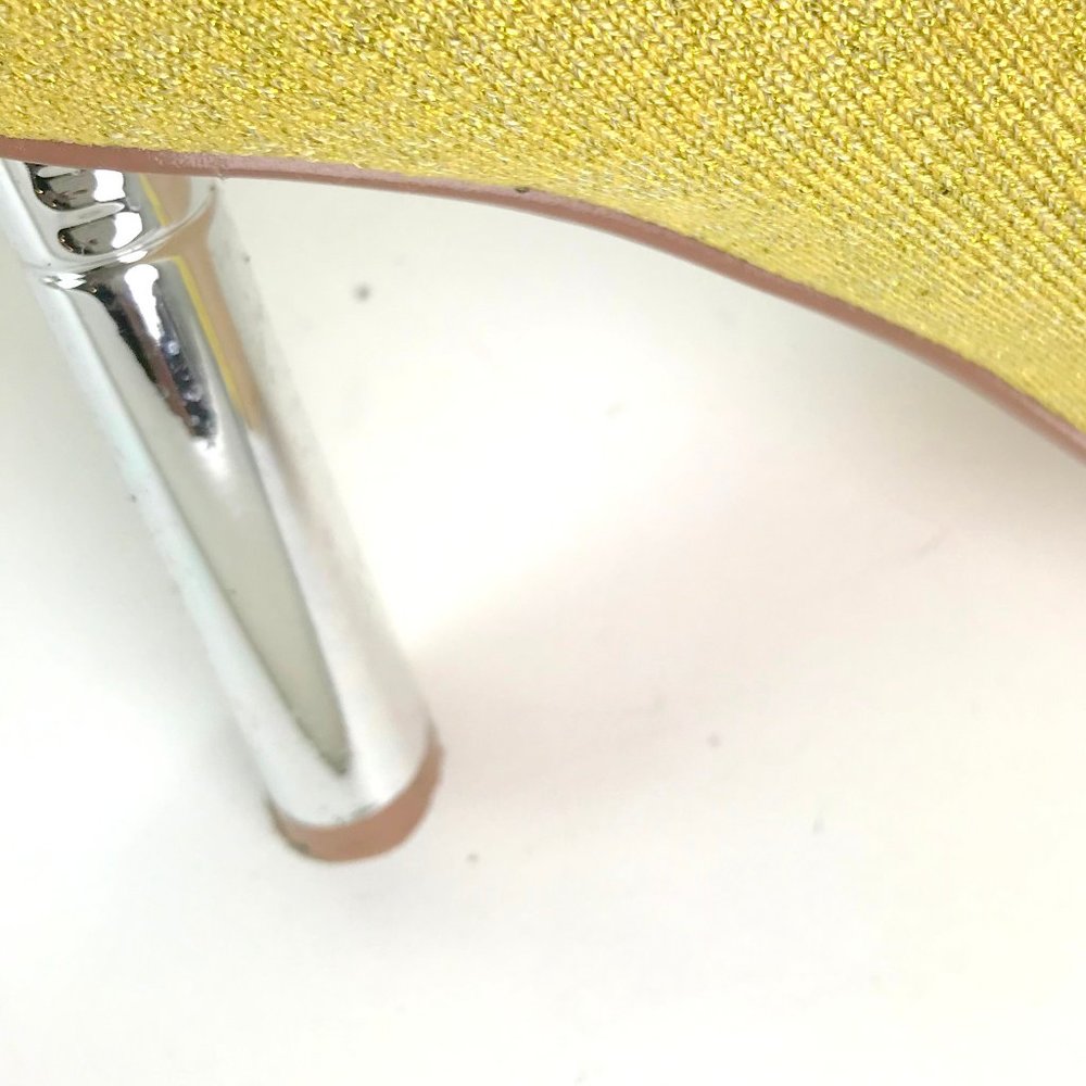 Sparkling Yellow Gold Stretch Boots with Silver Heels